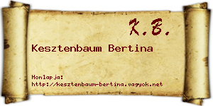 Kesztenbaum Bertina névjegykártya